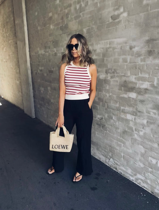 NORA TANK TOP RED STRIPES